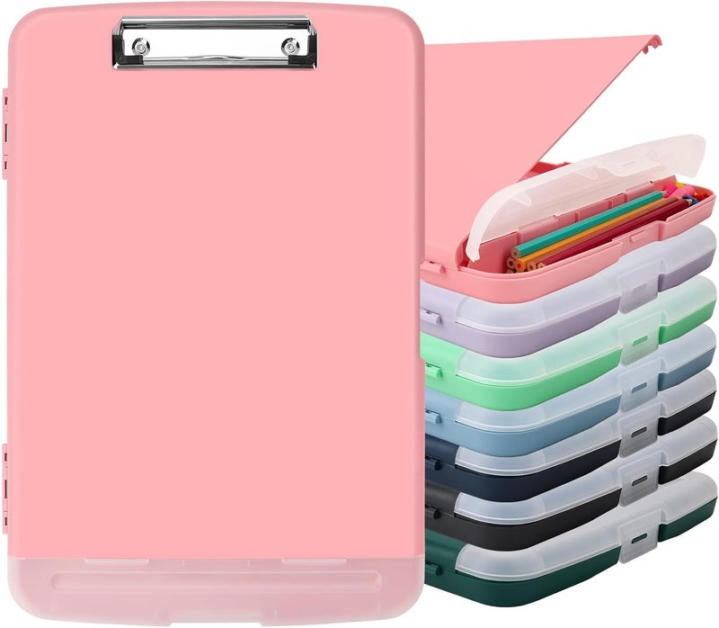 SFLHHDM Clipboard with Pen Holder, Legal Size Nursing Clipboards with Storage, Plastic Clip Boards for Writing, Lightweight Cute Clipboard Storage with Low Profile Clip for Work, Office - Image 1